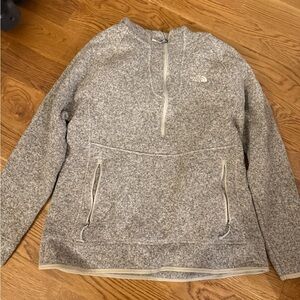 The North face hooded Gray Half-Zip Pullover XL